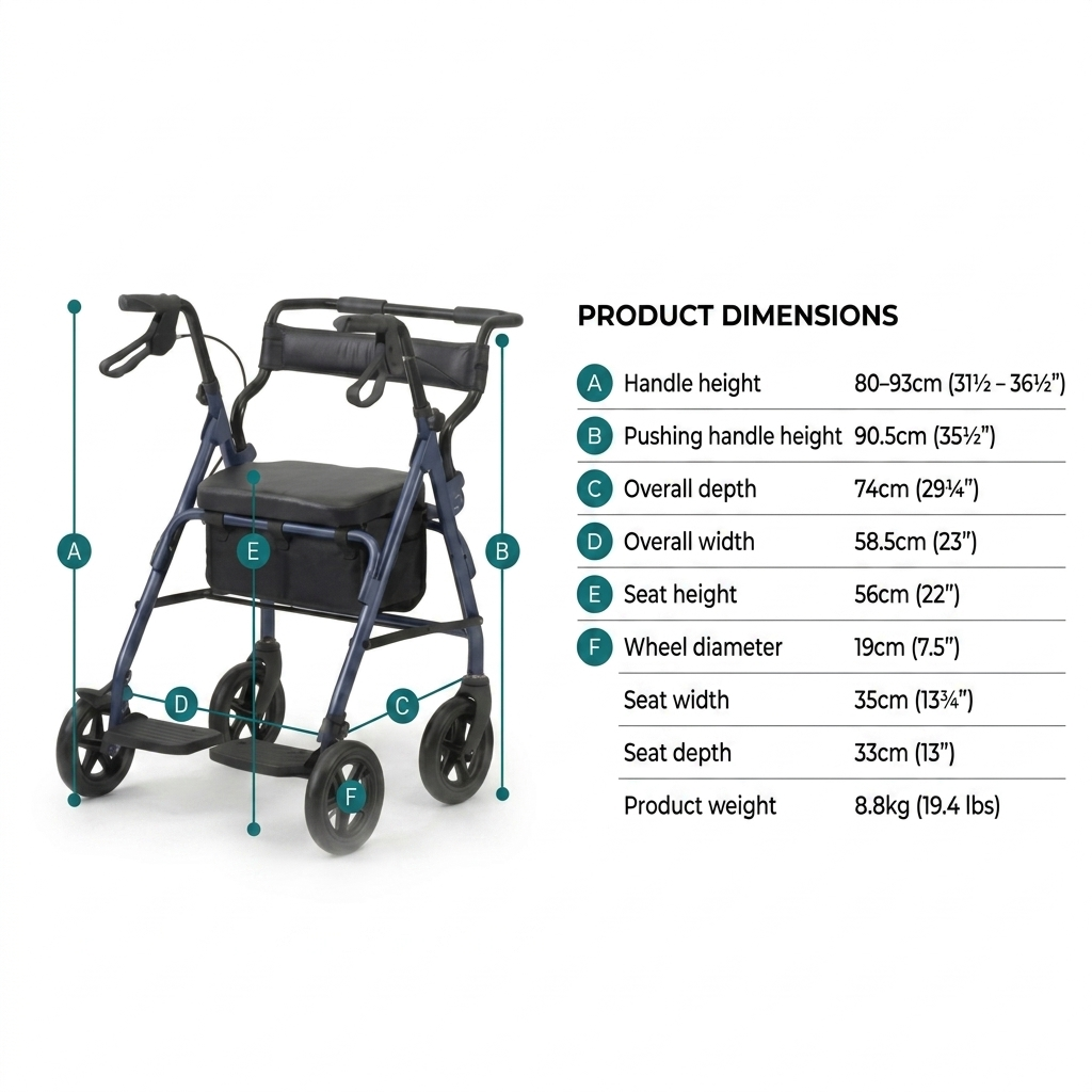 DAYS - 2 in 1 Transit Rollator