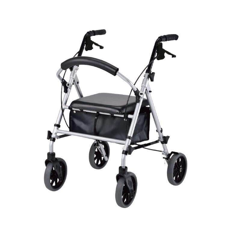 Deluxe Rollator - 8" Wheels and Adjustable Seat and Handles