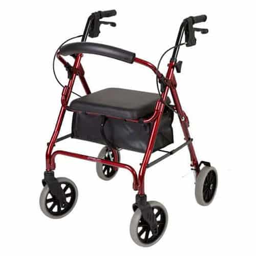 Deluxe Rollator - 8" Wheels and Adjustable Seat and Handles