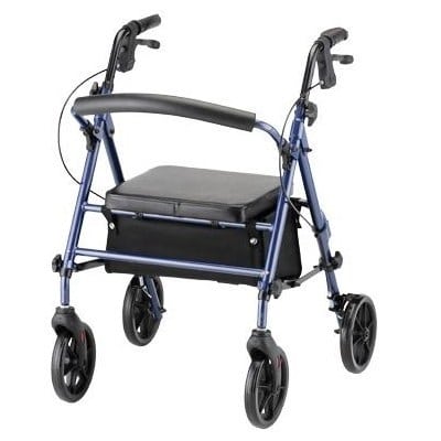 Deluxe Rollator - 8" Wheels and Adjustable Seat and Handles